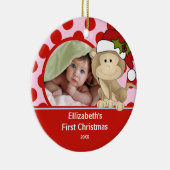 Babys Eerste Kerstfoto Ornament Monkey (Rechts)