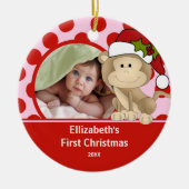 Babys Eerste Kerstfoto Ornament Monkey (Voorkant)