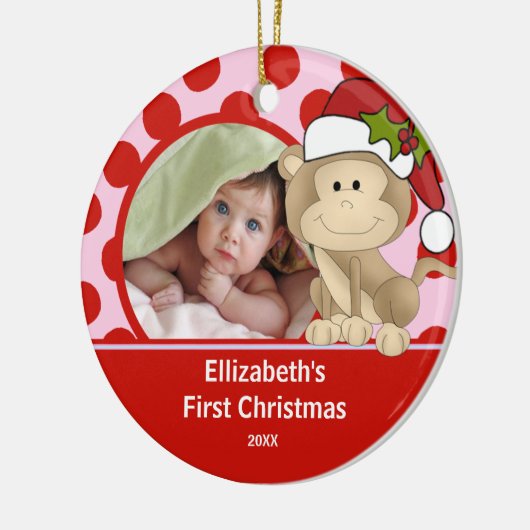 Babys Eerste Kerstfoto Ornament Monkey (Links)