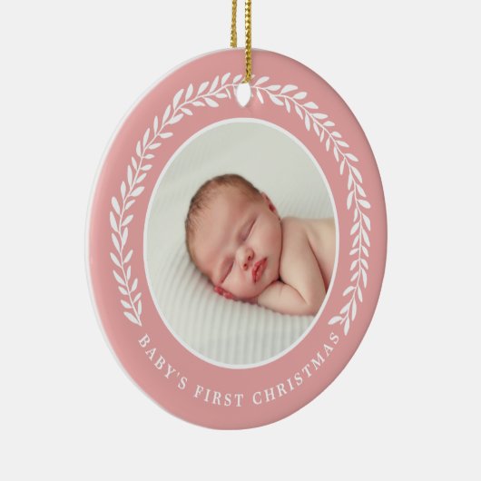 Baby's eerste kerstfoto Ornament | Peach (Rechts)
