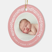 Baby's eerste kerstfoto Ornament | Peach (Links)