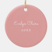 Baby's eerste kerstfoto Ornament | Peach (Achterkant)