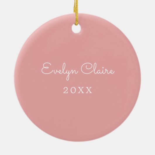 Baby's eerste kerstfoto Ornament | Peach (Achterkant)