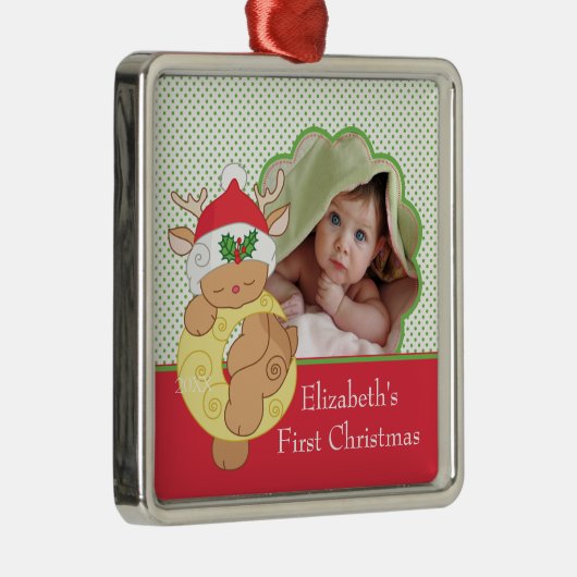 Baby's eerste kerstfoto Ornament rendier (Rechts)
