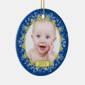 Baby's Eerste Kerstfoto Ornament - Sneeuwvlokken (Rechts)