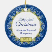 Baby's Eerste Kerstfoto Ornament - Sneeuwvlokken (Achterkant)