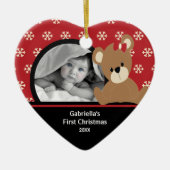Baby's Eerste Kerstfoto Ornament Teddy Bear (Voorkant)