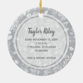 Baby's eerste kerstfoto Pewter Keramisch Ornament (Achterkant)