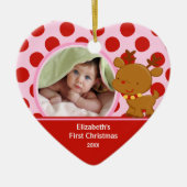 Baby's eerste kerstfoto Reindeer Keramisch Ornament (Voorkant)