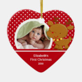 Baby's eerste kerstfoto Reindeer Keramisch Ornament (Voorkant)
