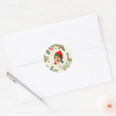 Baby's eerste kerstfoto ronde sticker (Envelop)