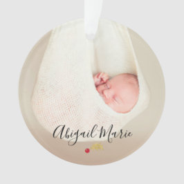 Baby's eerste kerstfoto Rood & Gold Holly Ornament
