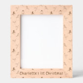 Baby's eerste kerstfoto | Schattige sneeuwmanpatro Gegraveerde Lijstjes (Voorkant)