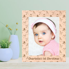 Baby's eerste kerstfoto | Schattige sneeuwmanpatro Gegraveerde Lijstjes