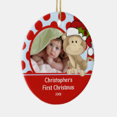 Baby's eerste kerstfoto-sieraap keramisch ornament (Rechts)