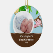 Baby's eerste kerstfoto-sieraap keramisch ornament (Rechts)
