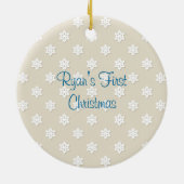 Baby's eerste kerstfoto Sneeuwvlok Ornament (Achterkant)