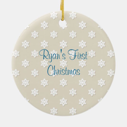 Baby's eerste kerstfoto Sneeuwvlok Ornament (Achterkant)