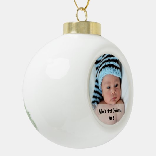 Baby's eerste kerstfoto Snowflake Ornament (Links)