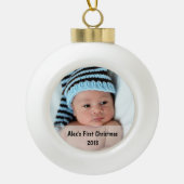 Baby's eerste kerstfoto Snowflake Ornament (Voorkant)