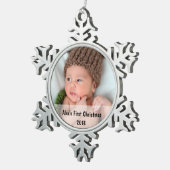 Baby's eerste kerstfoto Snowflake Ornament (Rechts)