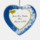 Baby's eerste kerstfoto speciaal aangepast keramisch ornament (Achterkant)