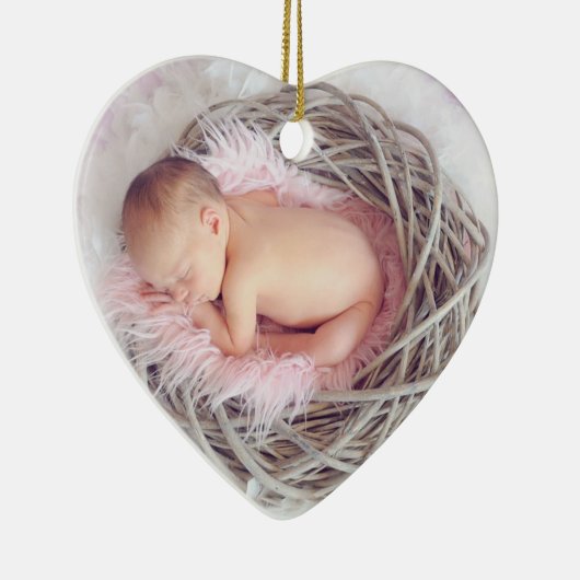 Baby's eerste kerstfoto-versiering Keepomwille Keramisch Ornament (Rechts)