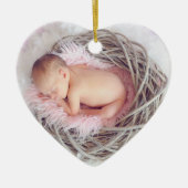 Baby's eerste kerstfoto-versiering Keepomwille Keramisch Ornament (Voorkant)