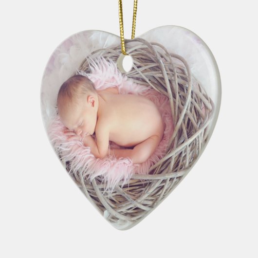 Baby's eerste kerstfoto-versiering Keepomwille Keramisch Ornament (Links)