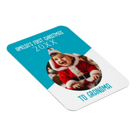 Baby's eerste kerstfoto-versiering Keepomwille Magneet (Rechterzijde)