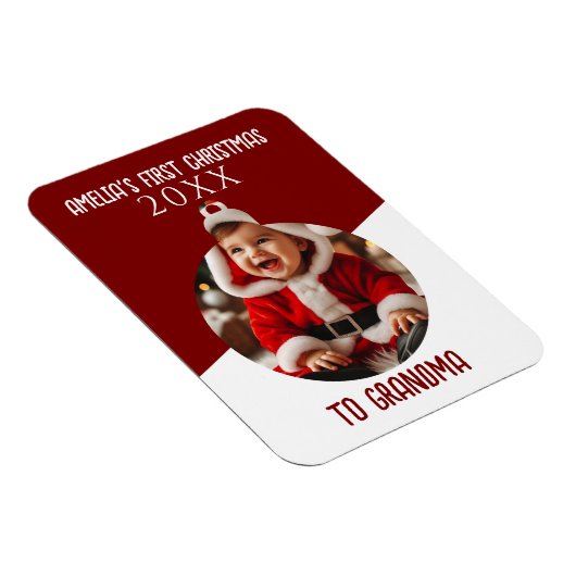 Baby's eerste kerstfoto-versiering Keepomwille Magneet (Rechterzijde)