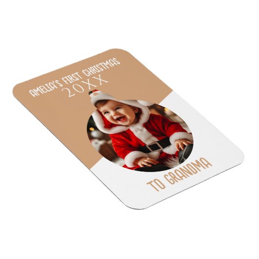 Baby's eerste kerstfoto-versiering Keepomwille Magneet (Rechterzijde)