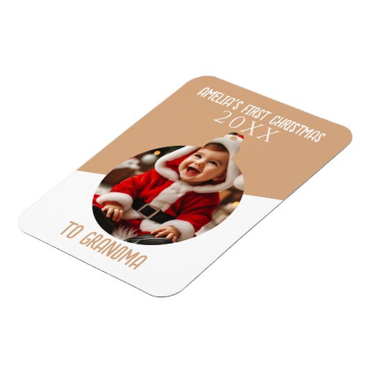 Baby's eerste kerstfoto-versiering Keepomwille Magneet (Linkerzijde)