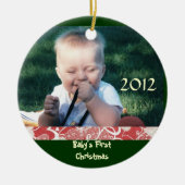 Baby's eerste kerstfoto-versiering keramisch ornament (Voorkant)