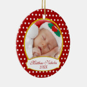 Baby's eerste kerstfoto-versiering keramisch ornament (Rechts)