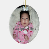 Baby's eerste kerstfoto-versiering keramisch ornament (Rechts)