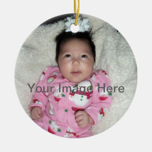 Baby's eerste kerstfoto-versiering keramisch ornament (Voorkant)