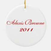 Baby's eerste kerstfoto-versiering keramisch ornament (Achterkant)