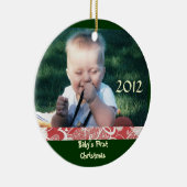 Baby's eerste kerstfoto-versiering keramisch ornament (Rechts)
