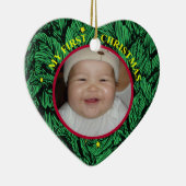 Baby's eerste kerstfoto-versiering keramisch ornament (Rechts)