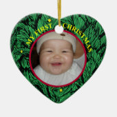 Baby's eerste kerstfoto-versiering keramisch ornament (Voorkant)