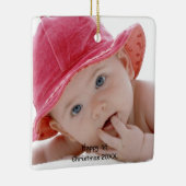 Baby's eerste kerstfoto-versiering keramisch ornament (Rechts)