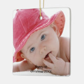 Baby's eerste kerstfoto-versiering keramisch ornament (Links)