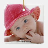 Baby's eerste kerstfoto-versiering keramisch ornament (Achterkant)