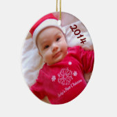 Baby's eerste kerstfoto-versiering keramisch ornament (Rechts)