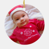 Baby's eerste kerstfoto-versiering keramisch ornament (Achterkant)