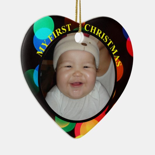 Baby's eerste kerstfoto-versiering keramisch ornament (Rechts)