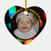Baby's eerste kerstfoto-versiering keramisch ornament (Voorkant)