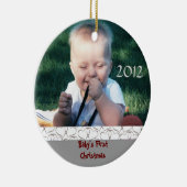 Baby's eerste kerstfoto-versiering keramisch ornament (Rechts)