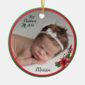 Baby's eerste kerstfoto-versiering keramisch ornament (Voorkant)